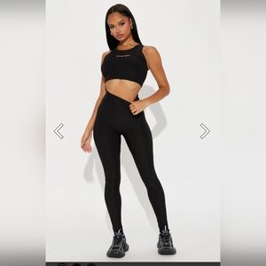 Stylish Black Textured Active leggings
